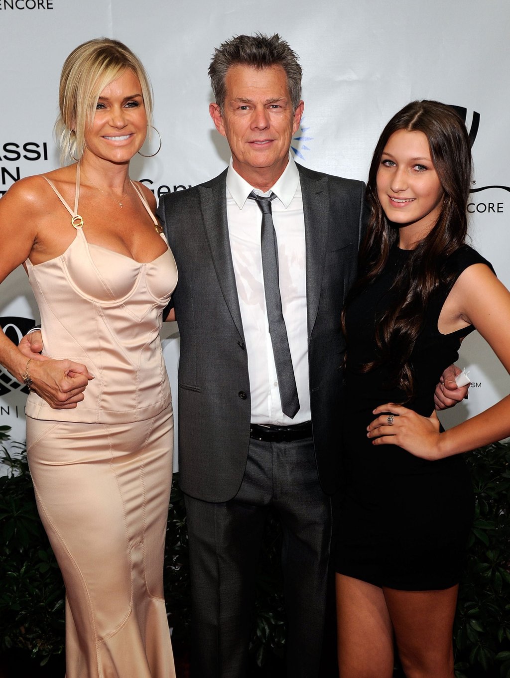 David Foster, ex-wife Yolanda Hadid and her daughter Bella Hadid arrive at the Andre Agassi Foundation for Education’s 15th grand slam for Children benefit concert at the Wynn Las Vegas October 9, 2010. Photo: Getty Images