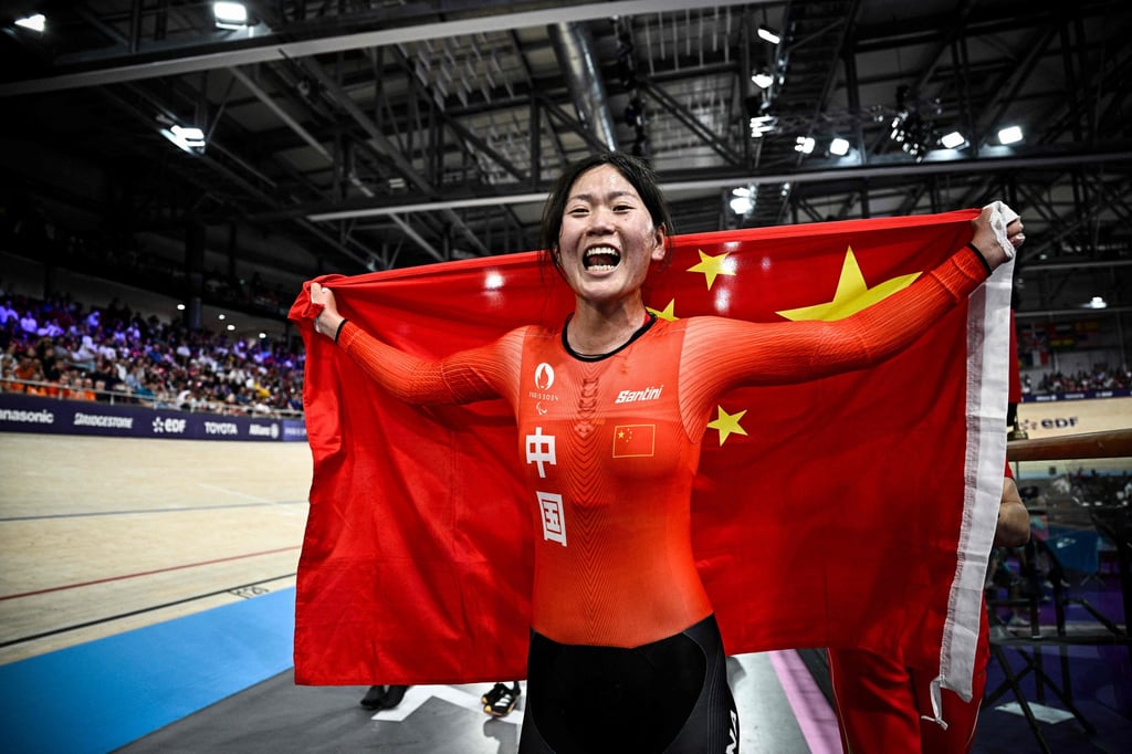 Gold medallist Wang Xiaomei set a world record in the women’s C1-3 3000m individual pursuit. Photo: AFP