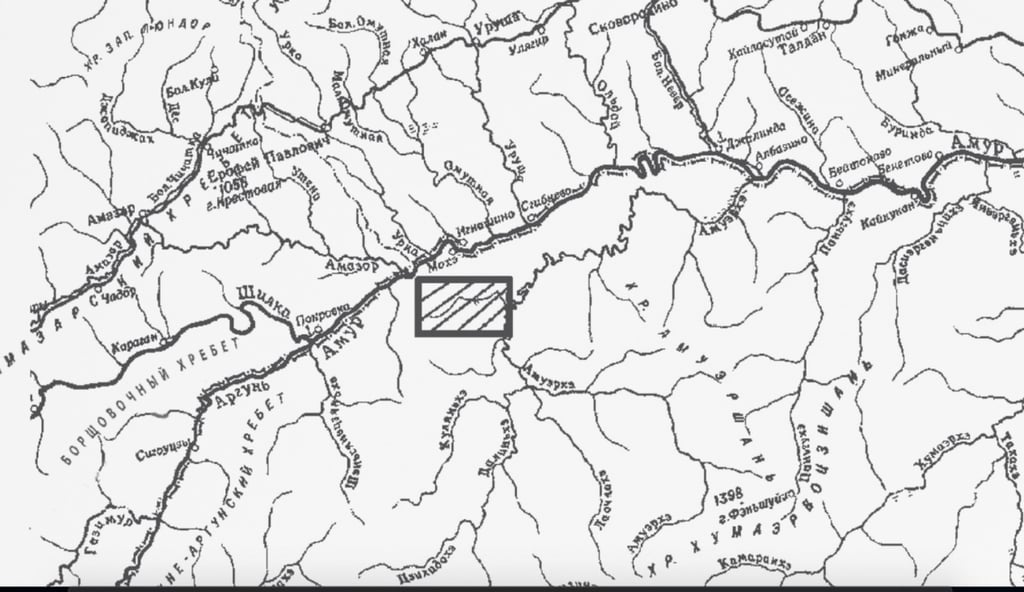 Map showing the location of Zheltuga (shaded area). Picture: courtesy The Earth Science Museum at Moscow State University