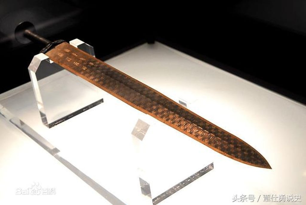 During the quenching process, the Sword of Goujian was covered in clay to regulate the temperature. Photo: Handout image