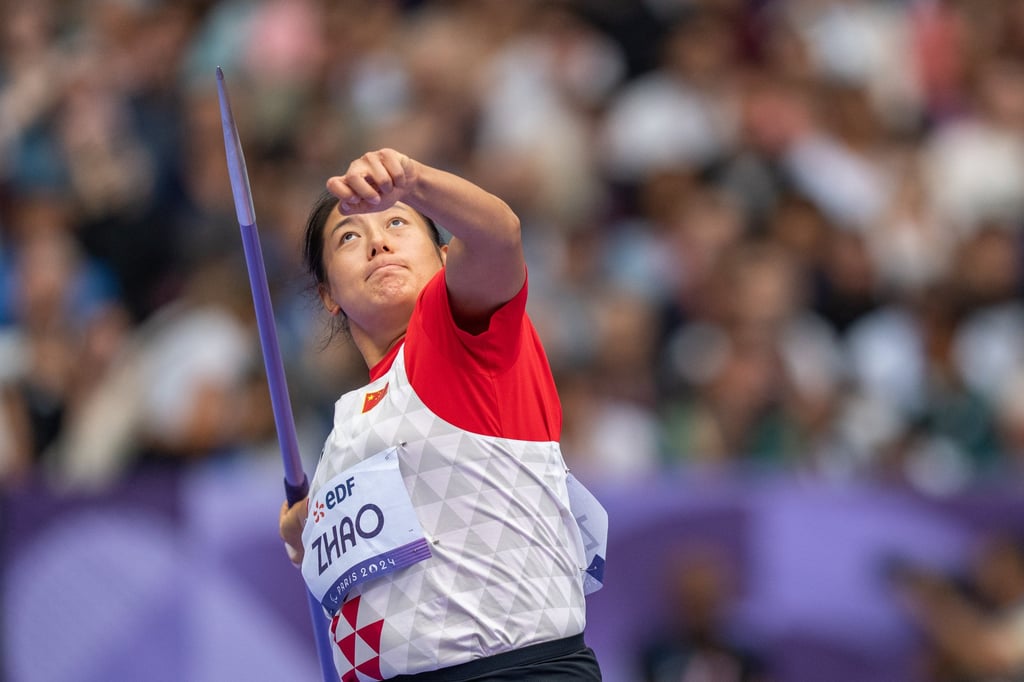 Zhao Yuping competes during the women’s javelin throw F13 final. Photo: Xinhua