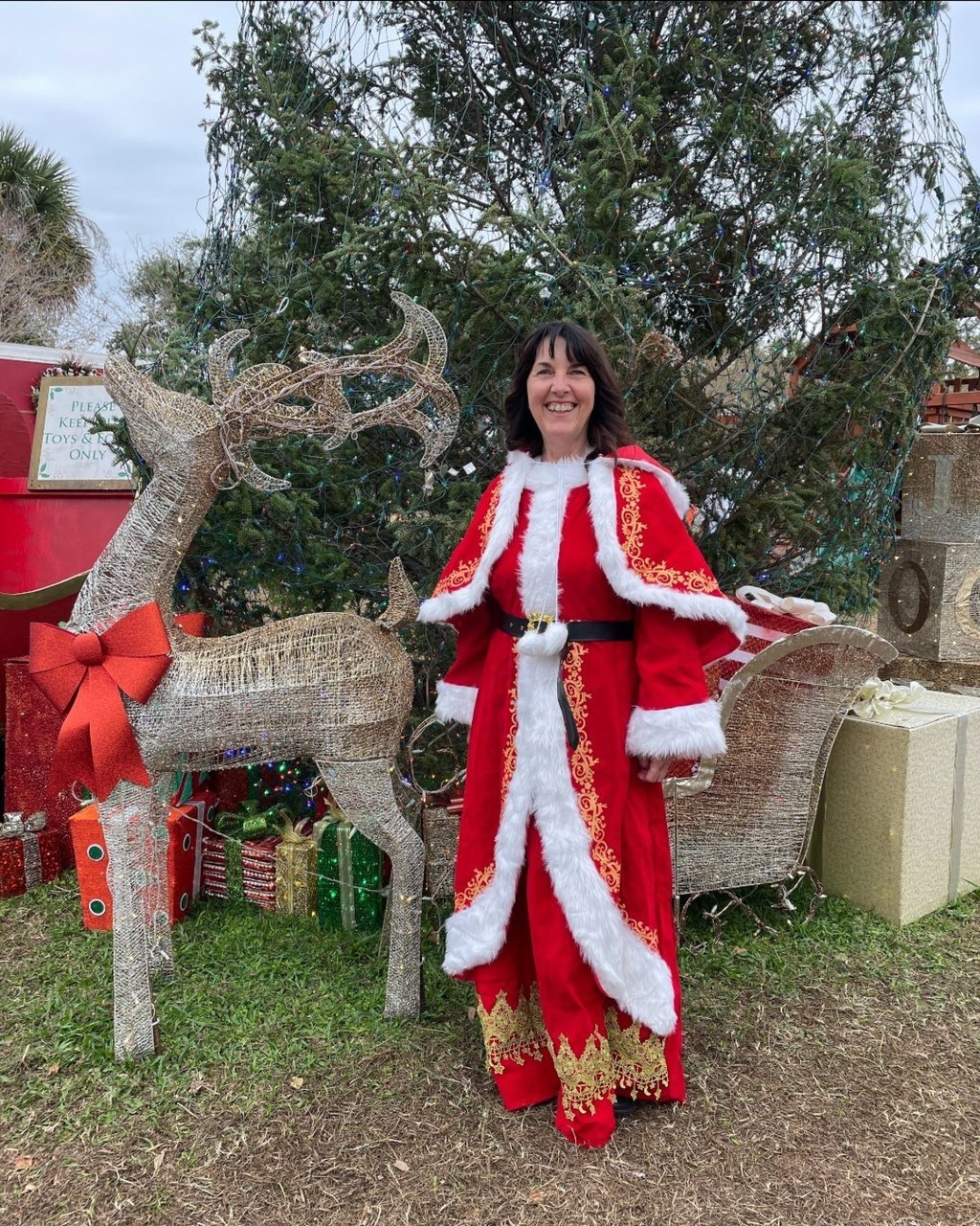 Marian Henry dressed as Mrs Claus for a special event for foster children. Photo: @marianhenryrealtor/Instagram