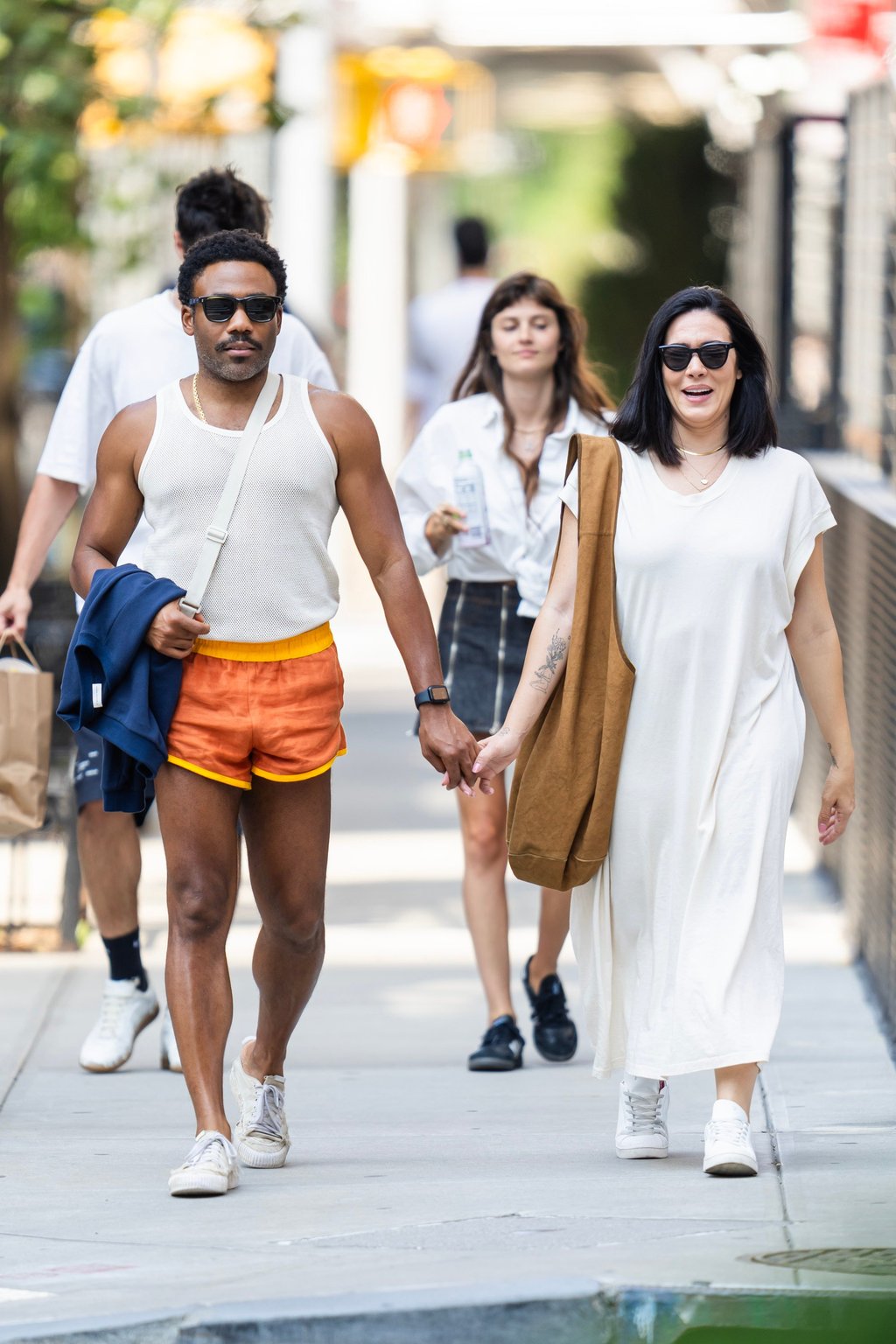 Donald Glover and Michelle White in a rare public outing in New York in August. Photo: Getty Images