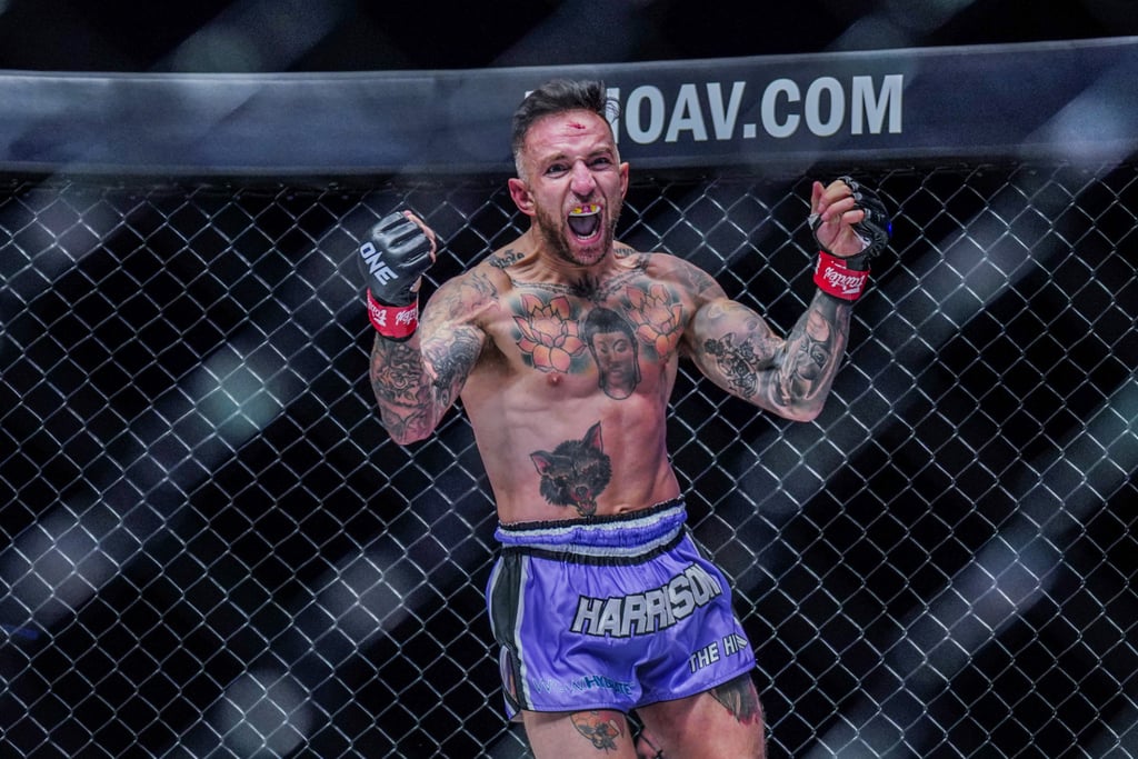 Liam Harrison, pictured, said he does not envisage fighting for a title belt before he retires. Photo: ONE Championship