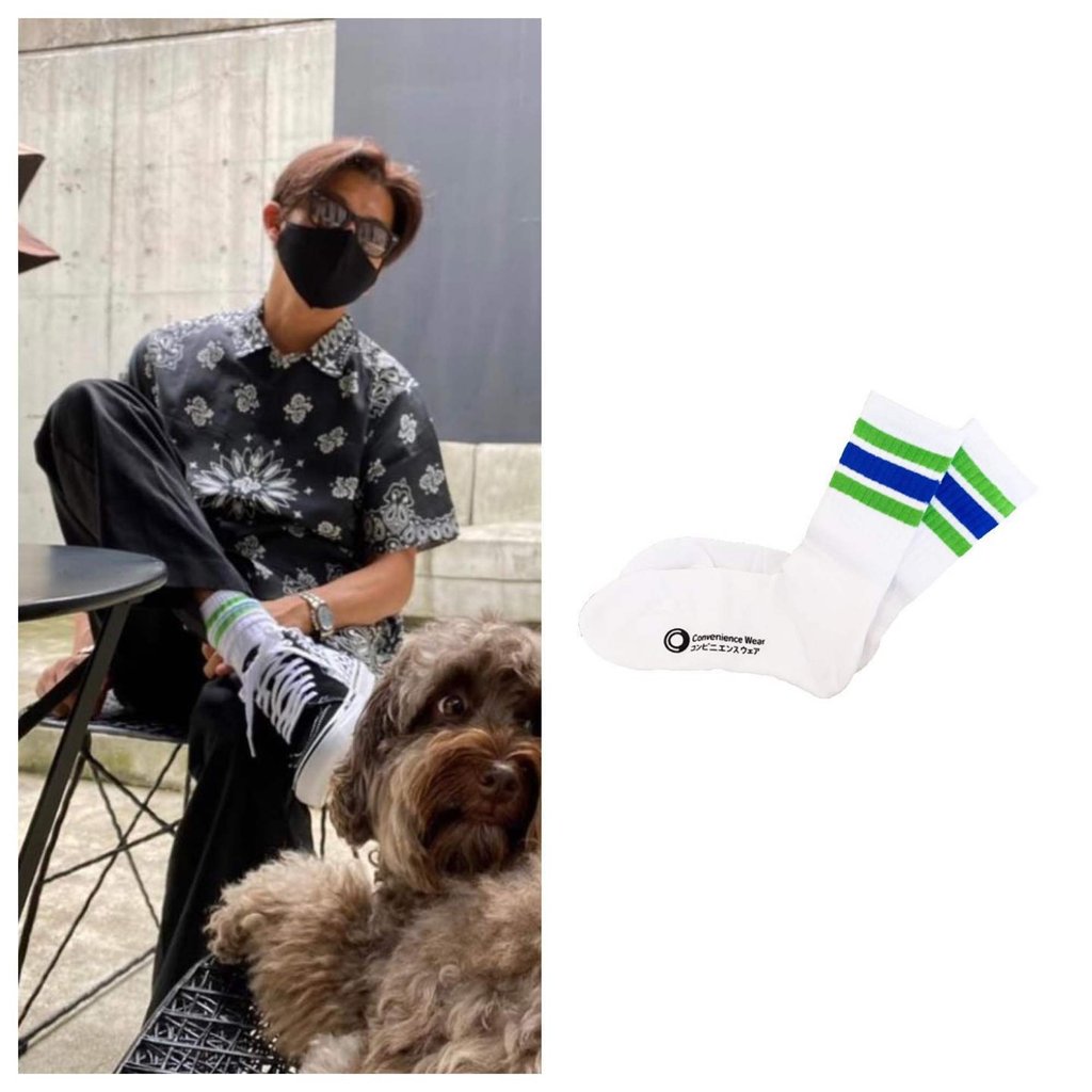 Actor and singer Takuya Kimura has been spotted wearing Family Mart’s green-and-blue-striped socks. Photo: Instagram/@style_of_the_people