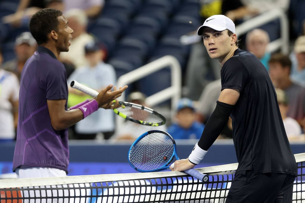 Felix Auger-Aliassime of Canada and Jack Draper of Britain at the Cincinnati Open, in August. Photo: Getty Images