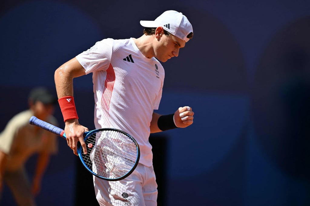 Jack Draper on the court at the Olympic Games in Paris, in July. Photo: AFP