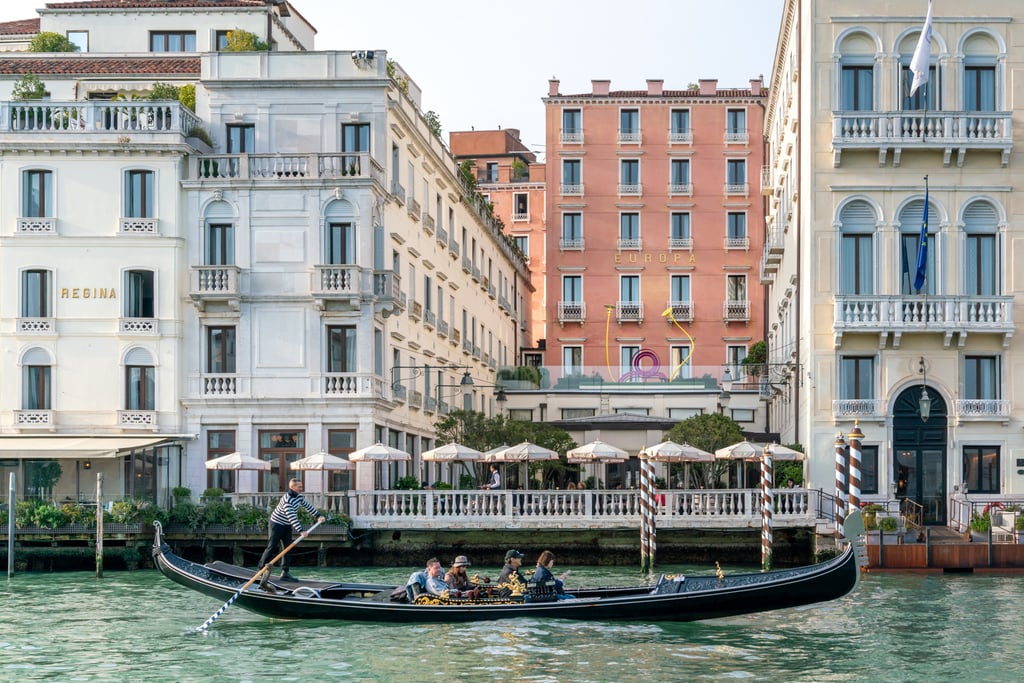 The waterfront facade of The St Regis Venice fringes the Grand Canal