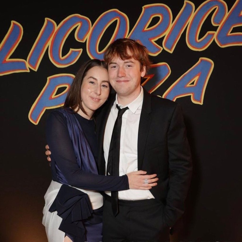 Alana Haim and Cooper Hoffman at the premiere of Licorice Pizza – both made their big screen debuts in the film. Photo: @stereogum/Instagram