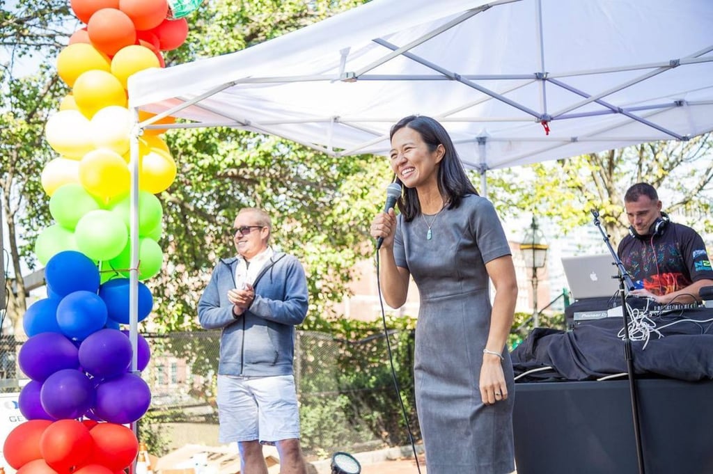 Michelle Wu attends an event in 2021. Photo: @wutrain/Instagram Michelle Wu attends an event in 2021. Photo: @wutrain/Instagram