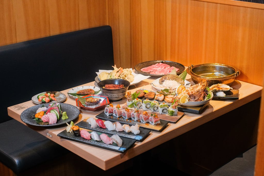 The Toyosu Supreme Menu at Umai SushiKan, in Tsim Sha Tsui, costs HK$888 and has a choice of 125 items, including Wagyu beef and foie gras. Photo: Umai Sushikan The Toyosu Supreme Menu at Umai SushiKan, in Tsim Sha Tsui, costs HK$888 and has a choice of 125 items, including Wagyu beef and foie gras. Photo: Umai Sushikan