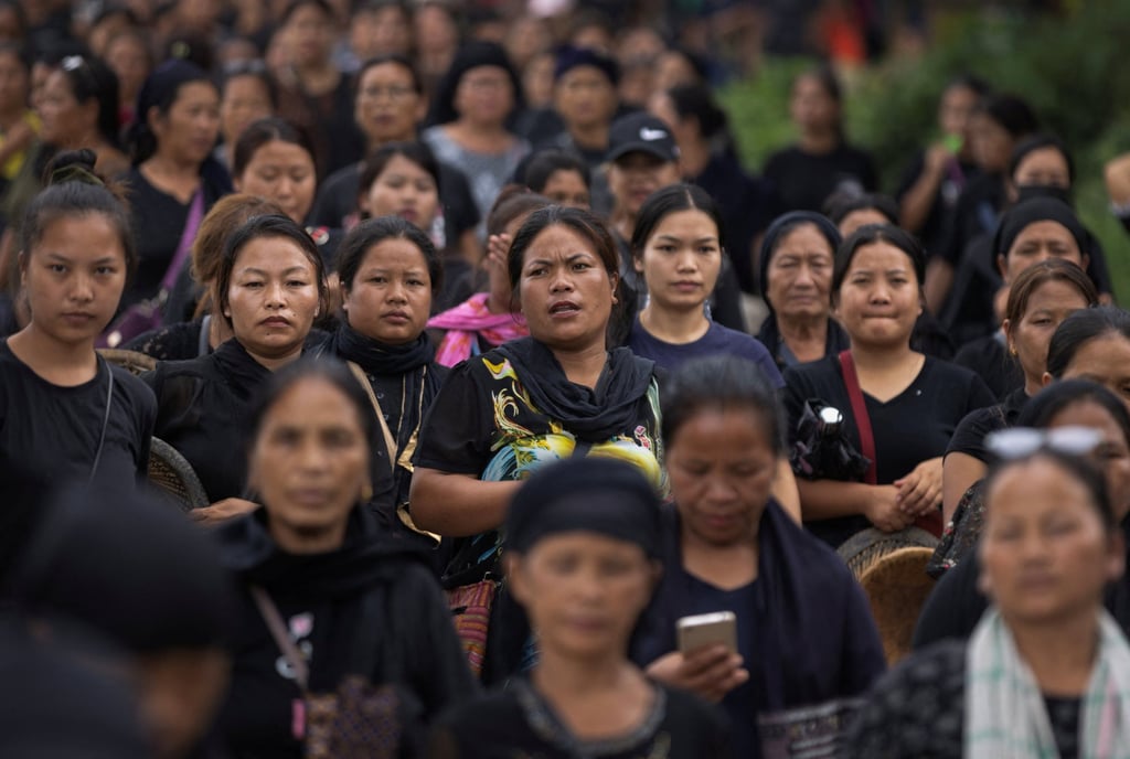 Kuki women leave after attending a protest against the alleged sexual assault of two tribal women, in Churachandpur district in the northeastern state of Manipur, India, July 22, 2023. Photo: Reuters