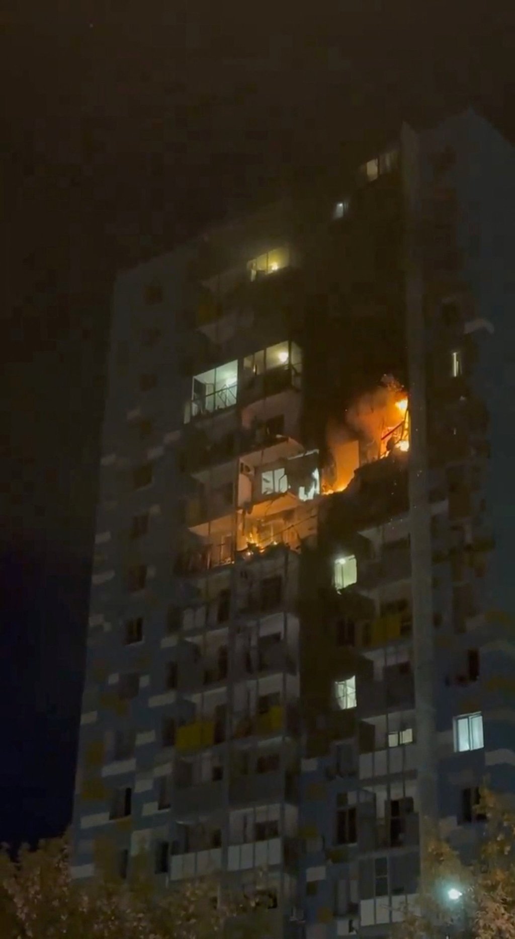 A residential building in Moscow after being hit. Photo: social media via Reuters