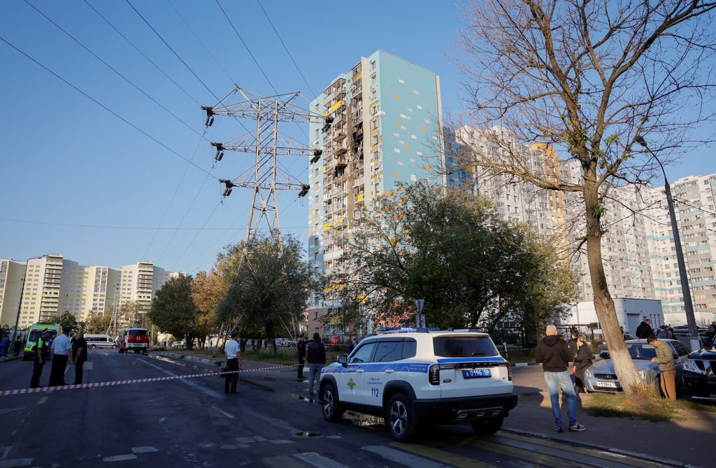 Police at the scene of a drone attack in Ramenskoye, Moscow region. Photo: Reuters Police at the scene of a drone attack in Ramenskoye, Moscow region. Photo: Reuters