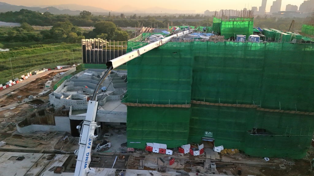 The accident occurred at a construction site at the junction of Lok Ma Chau Road and Castle Peak Road. Photo: SCMP The accident occurred at a construction site at the junction of Lok Ma Chau Road and Castle Peak Road. Photo: SCMP