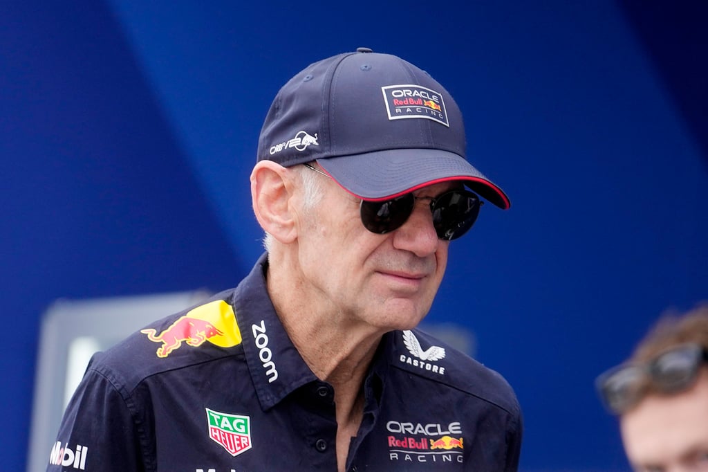 Red Bull technical director Adrian Newey arrives ahead of third free practice in Monaco. Photo: AP