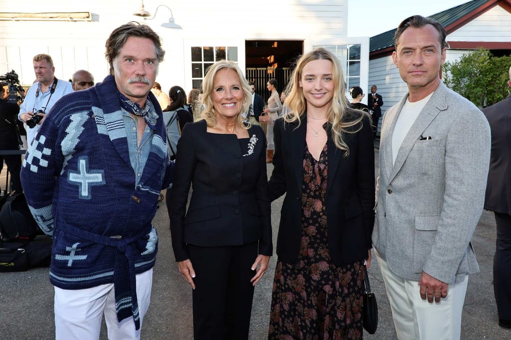 Singer Rufus Wainwright, first lady of the United States Dr Jill Biden, her granddaughter Finnegan Biden, and actor Jude Law at the Ralph Lauren fashion show during New York Fashion Week on September 5. Photo: Getty Images via AFP Singer Rufus Wainwright, first lady of the United States Dr Jill Biden, her granddaughter Finnegan Biden, and actor Jude Law at the Ralph Lauren fashion show during New York Fashion Week on September 5. Photo: Getty Images via AFP