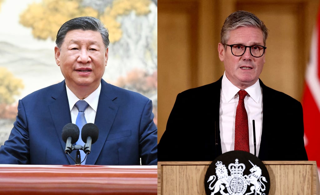 Chinese President Xi Jinping (left) and British Prime Minister Keir Starmer spoke in August. Photo: SCMP Composite