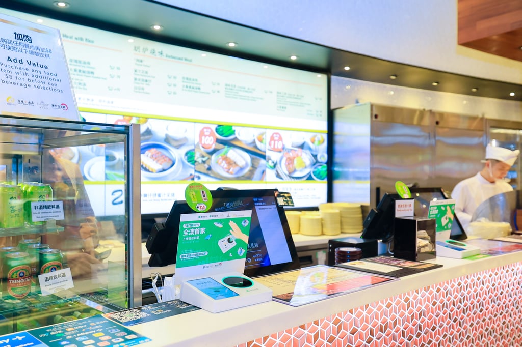 WeChat Palm Pay is available in dozens of shops and restaurants across hotels under the Galaxy Entertainment Group. Photo: Handout WeChat Palm Pay is available in dozens of shops and restaurants across hotels under the Galaxy Entertainment Group. Photo: Handout