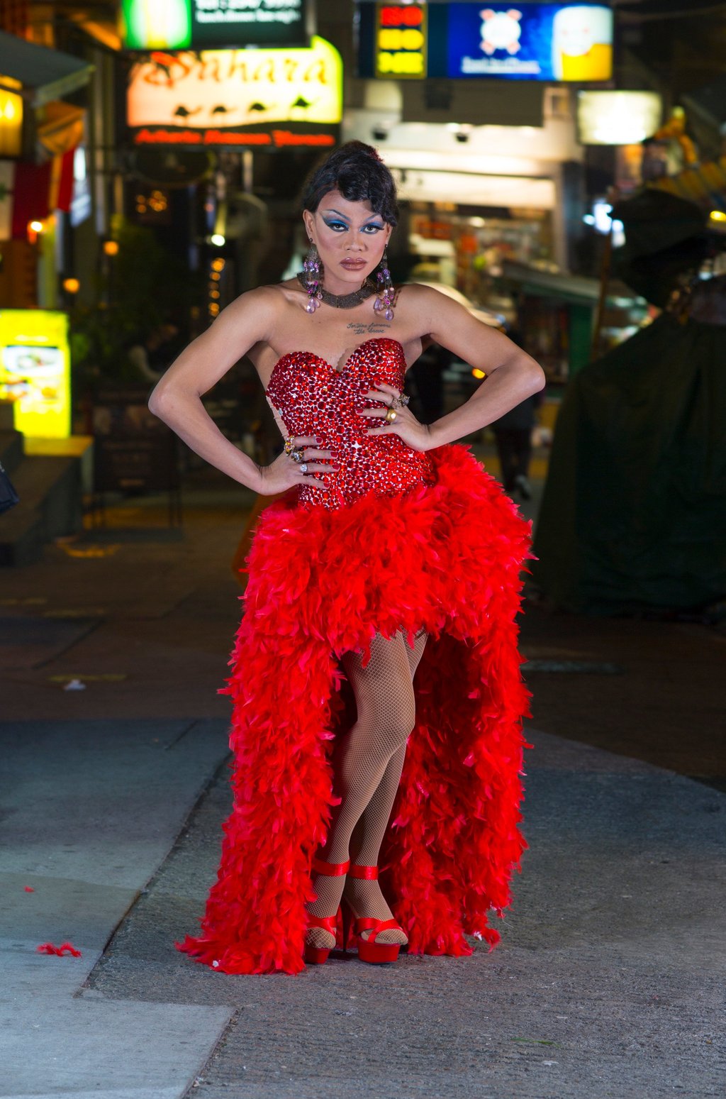 La Chiquitta in costume outside Varga Lounge in SoHo in 2013. Photo: Antony Dickson La Chiquitta in costume outside Varga Lounge in SoHo in 2013. Photo: Antony Dickson