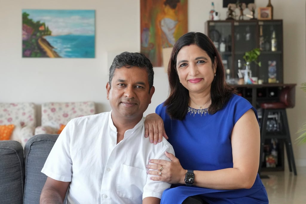 Lipi Srivastava and her husband Piyush at their home in Central, Hong Kong. Photo: May Tse