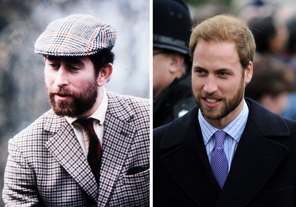 Then Prince Charles (left) seen with a beard in 1976, and Prince William at a Christmas Day service in 2008. Photo: WireImage Then Prince Charles (left) seen with a beard in 1976, and Prince William at a Christmas Day service in 2008. Photo: WireImage