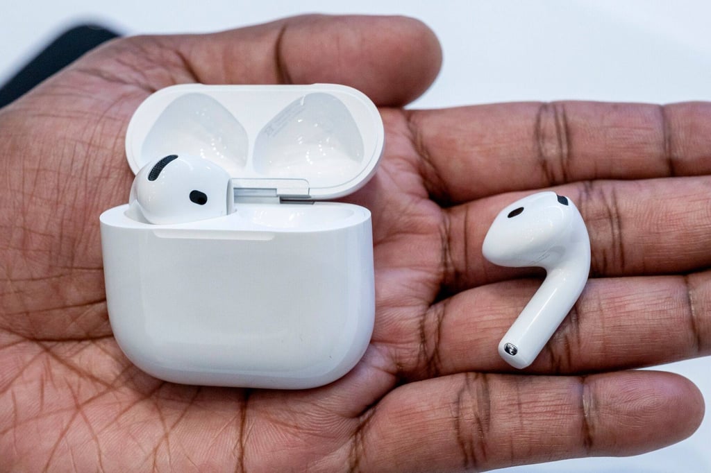 Thanks to a software update, the latest Apple Pods can act as hearing aids and allow users to test their own hearing. Photo: Bloomberg