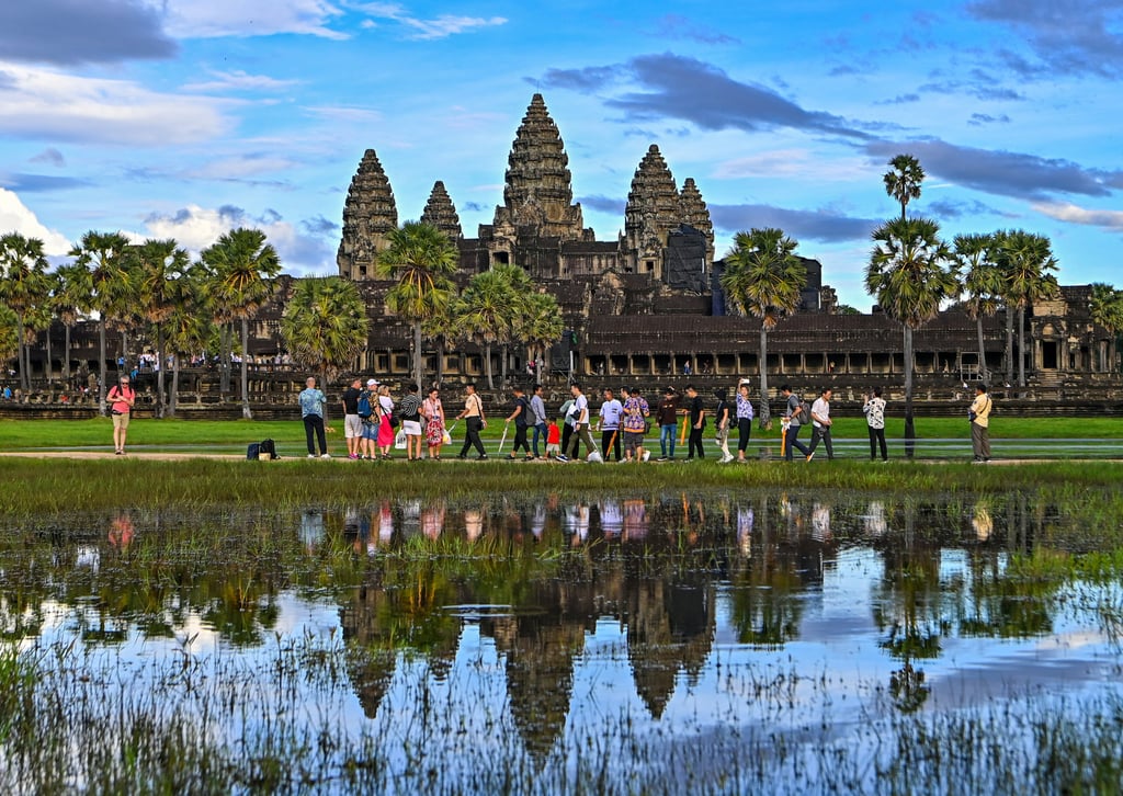 Tourists visit the Angkor Wat temple in Siem Reap province in November 2023. Photo: AFP Tourists visit the Angkor Wat temple in Siem Reap province in November 2023. Photo: AFP