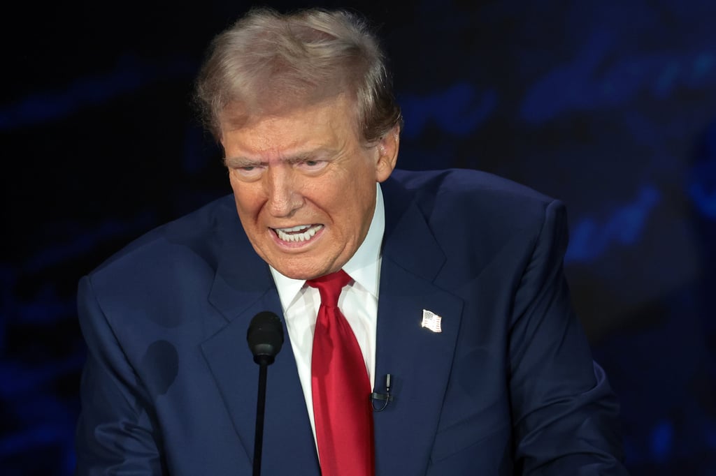 Republican nominee Donald Trump takes part in a US presidential debate in Philadelphia on Tuesday. Photo: TNS