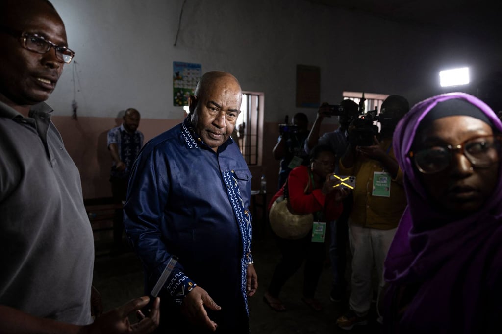 Comoros President Azali Assoumani (centre) arrives to cast his ballot in Moroni in January. Photo: AFP Comoros President Azali Assoumani (centre) arrives to cast his ballot in Moroni in January. Photo: AFP