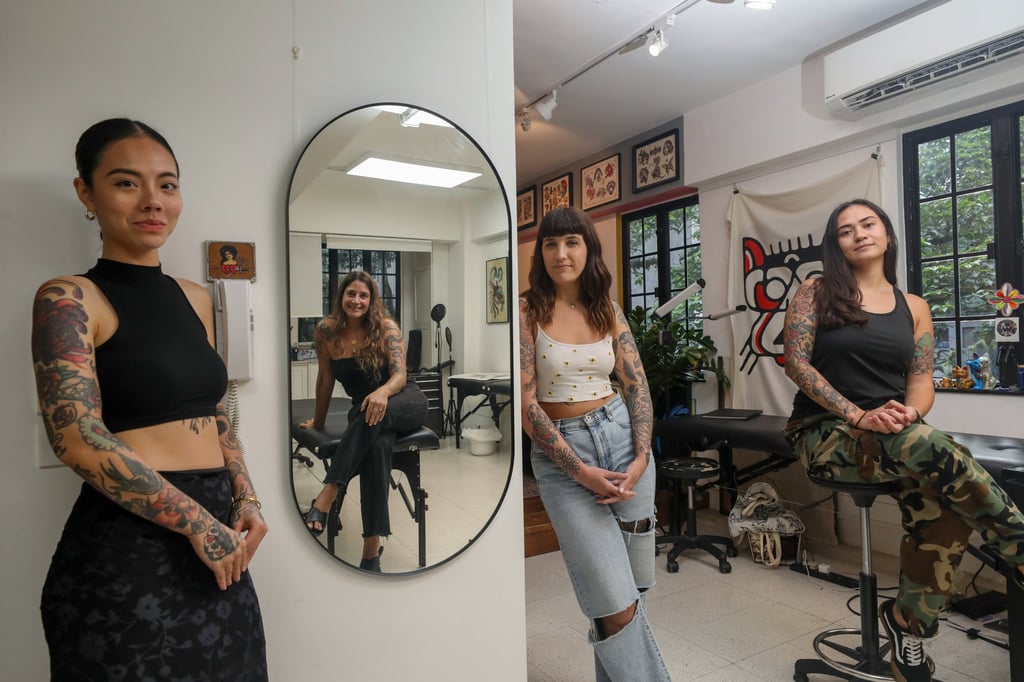 Star Crossed Tattoo’s artists (from left): Takco Siu, Yahel Kfir, Megan Lancaster and Rika Korponay. Lancaster and Korponay are co-owners. Photo: Xiaomei Chen