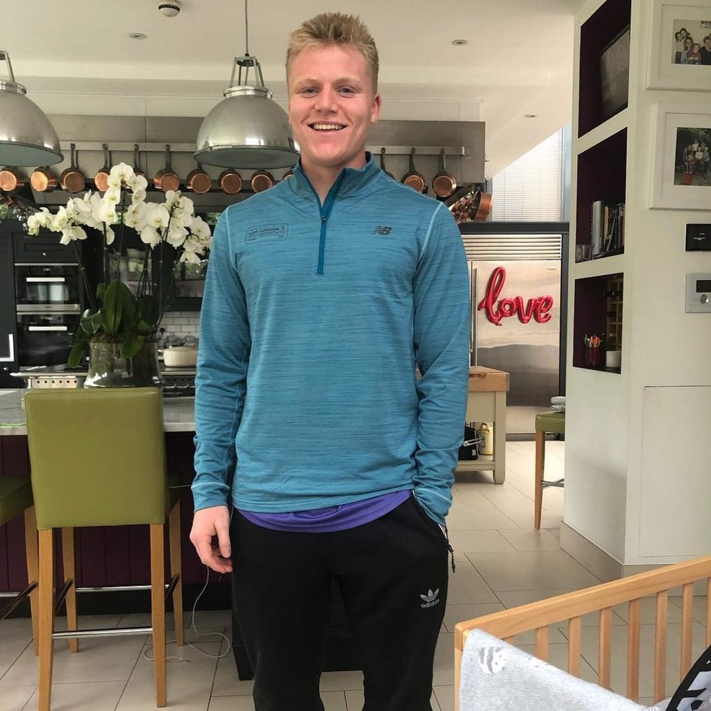 Jack Ramsay poses at home before running the London Marathon in 2019. Photo: @tanaramsay/Instagram Jack Ramsay poses at home before running the London Marathon in 2019. Photo: @tanaramsay/Instagram