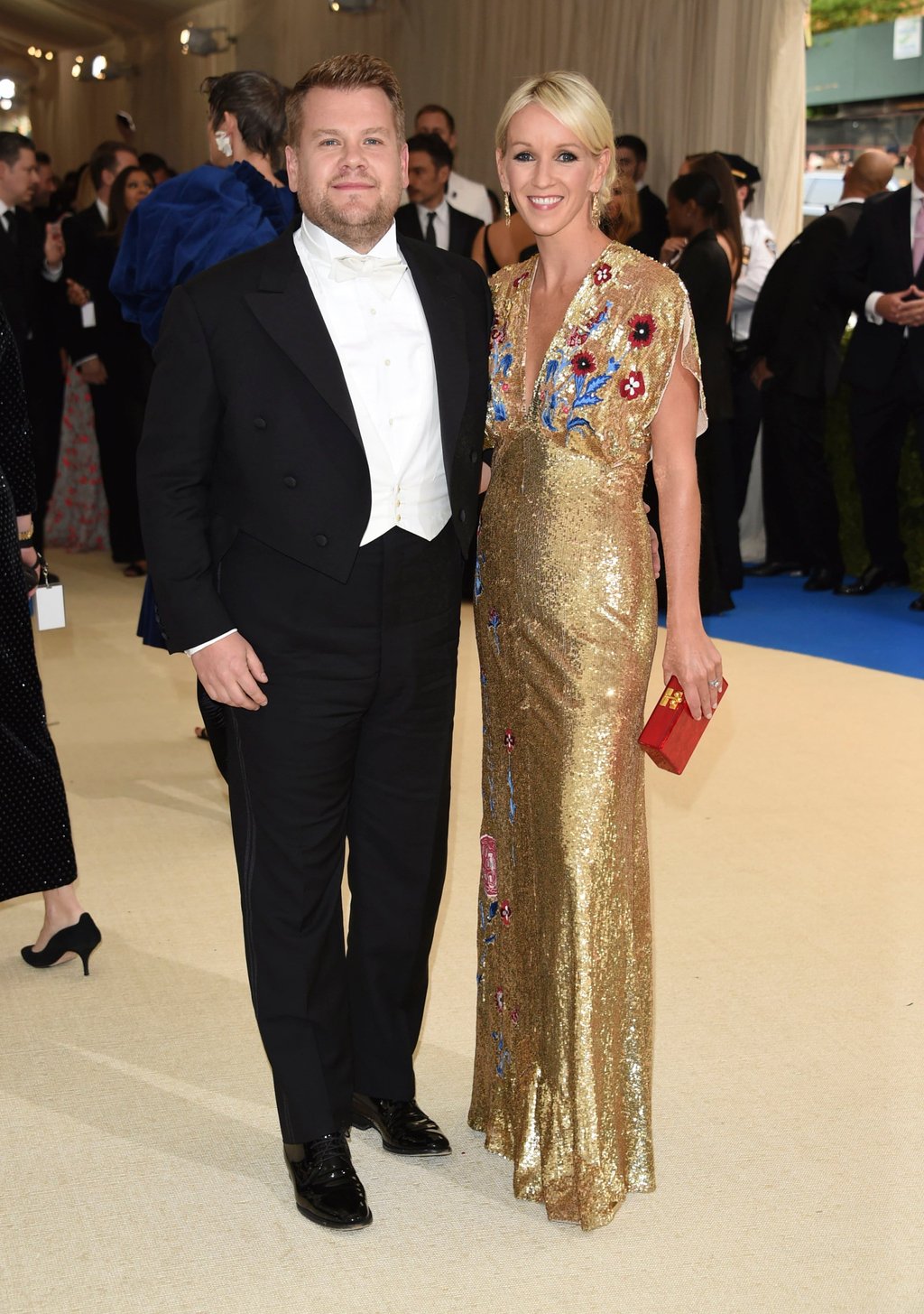 James Corden met his TV producer wife Julia Carey thanks to an introduction from his roommate at the time, the actor Dominic Cooper. Photo: Invision/AP James Corden met his TV producer wife Julia Carey thanks to an introduction from his roommate at the time, the actor Dominic Cooper. Photo: Invision/AP
