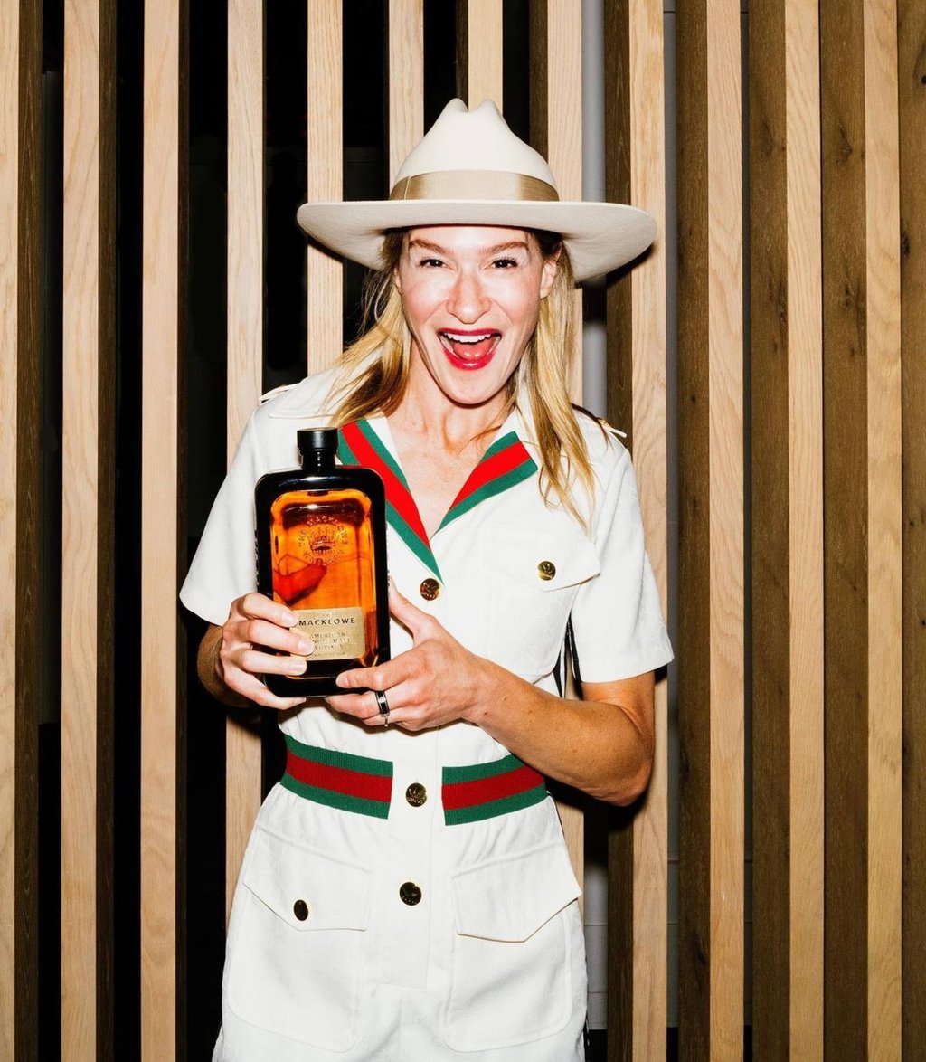 Julie Macklowe celebrates The Macklowe whiskey in July 2022. Photo: @jmacklowe/Instagram Julie Macklowe celebrates The Macklowe whiskey in July 2022. Photo: @jmacklowe/Instagram