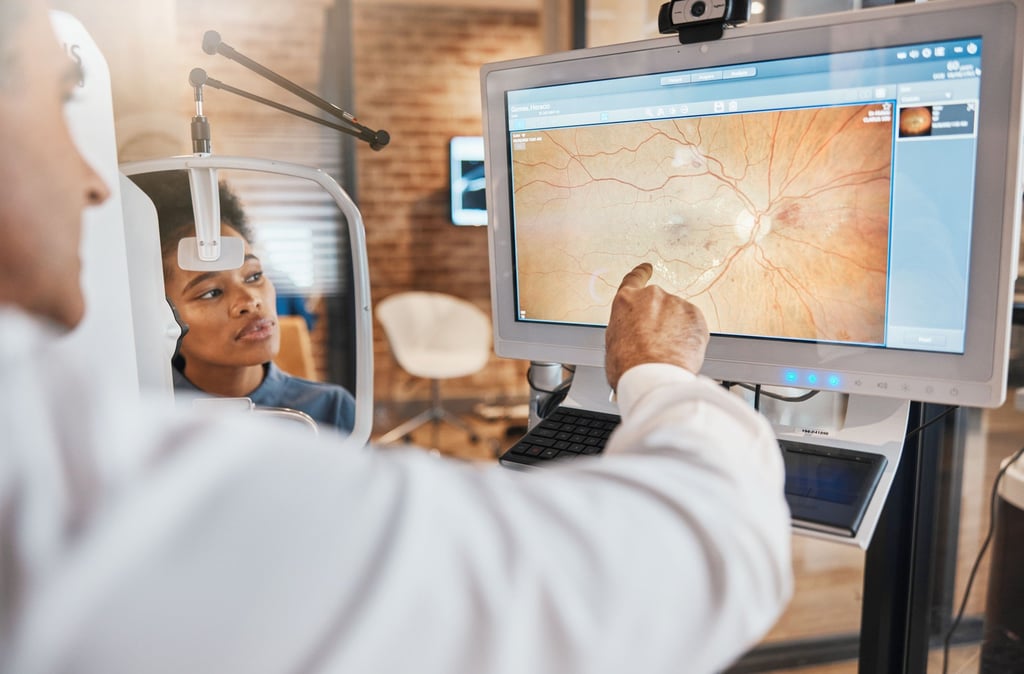 An eye exam can reveal much about a person’s overall health, even whether they have high blood pressure. Photo: Shutterstock