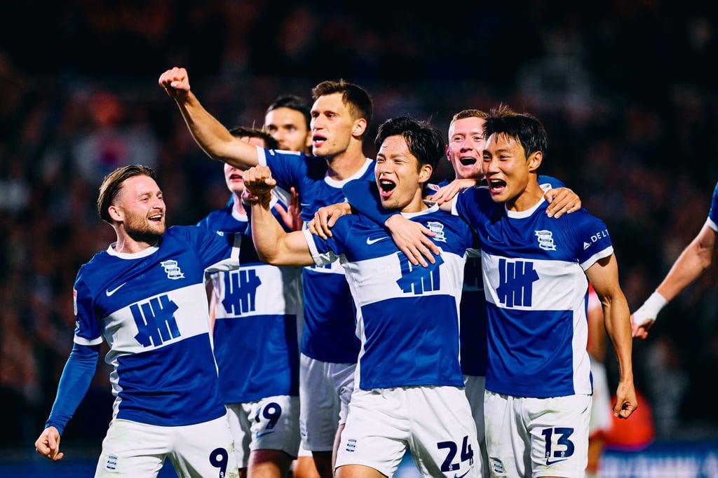 Birmingham City players celebrate beating League One rivals Wrexham 3-1 at St Andrew’s. Photo: X/BCFC
