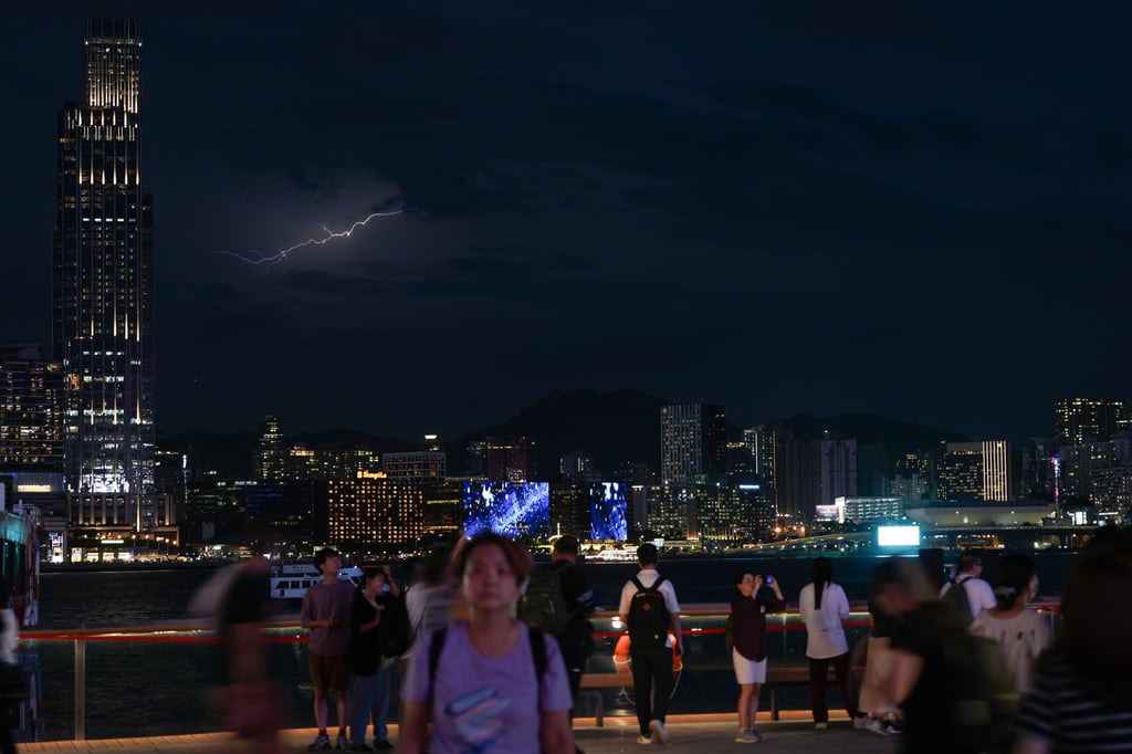 Lightning flashes in the Hong Kong night sky. Photo: Eugene Lee Lightning flashes in the Hong Kong night sky. Photo: Eugene Lee