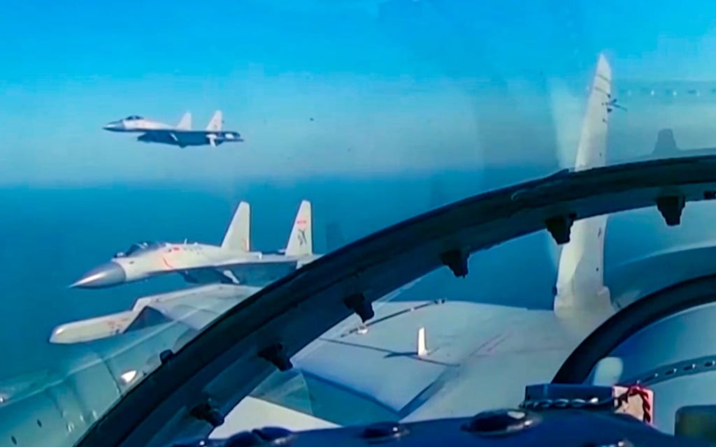 PLA jet fighters were among the military hardware featured in a CCTV documentary broadcast in mainland China about what an operation to take control of Taiwan would involve. Photo: CCTV