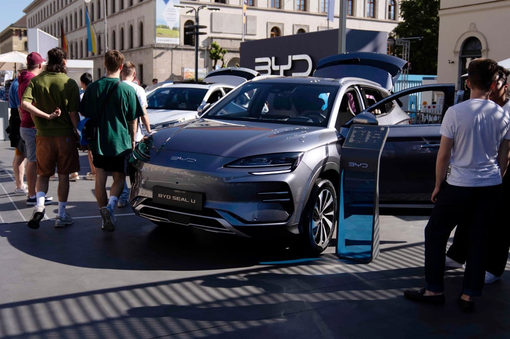 A BYD Seal U car at the IAA motor show in Munich, Germany, on September 8, 2023. Photo: AP