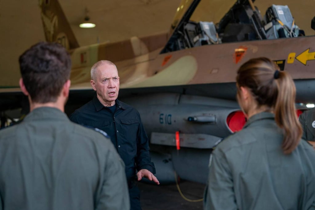 Israeli Defence Minister Yoav Gallant at Ramat David airbase. Photo: Ariel Hermoni/GPO/dpa