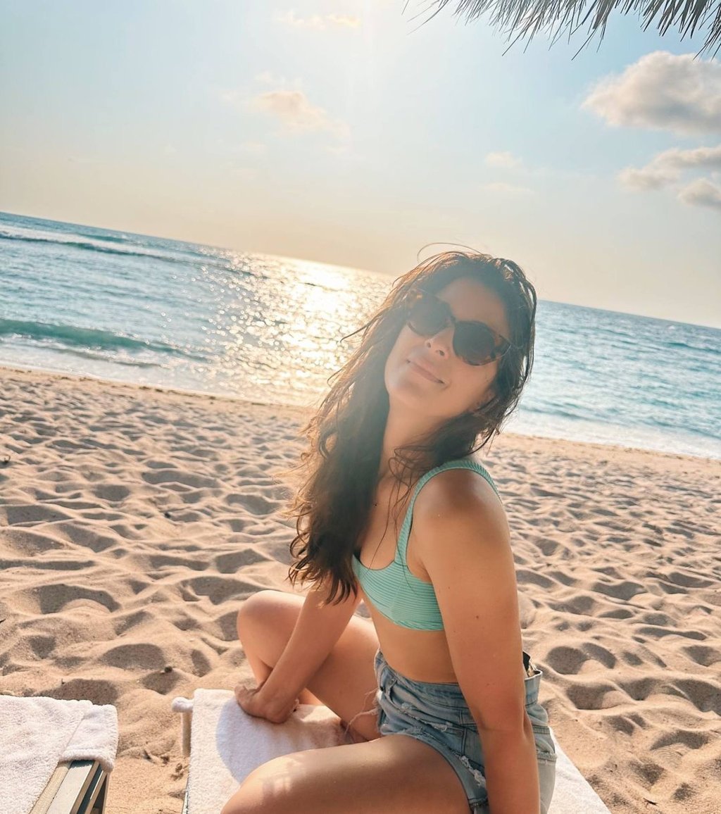 Jazz Charton enjoying the beach in Mexico in June, on an anniversary trip with her husband Kieran Culkin. Photo: @jazzcharton/Instagram Jazz Charton enjoying the beach in Mexico in June, on an anniversary trip with her husband Kieran Culkin. Photo: @jazzcharton/Instagram