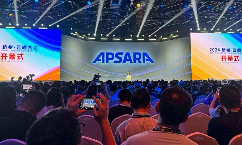 The audience at the opening of Alibaba Cloud’s three-day Apsara Conference in Hangzhou, capital of eastern Zhejiang province, on September 19, 2024. Photo: Weibo The audience at the opening of Alibaba Cloud’s three-day Apsara Conference in Hangzhou, capital of eastern Zhejiang province, on September 19, 2024. Photo: Weibo