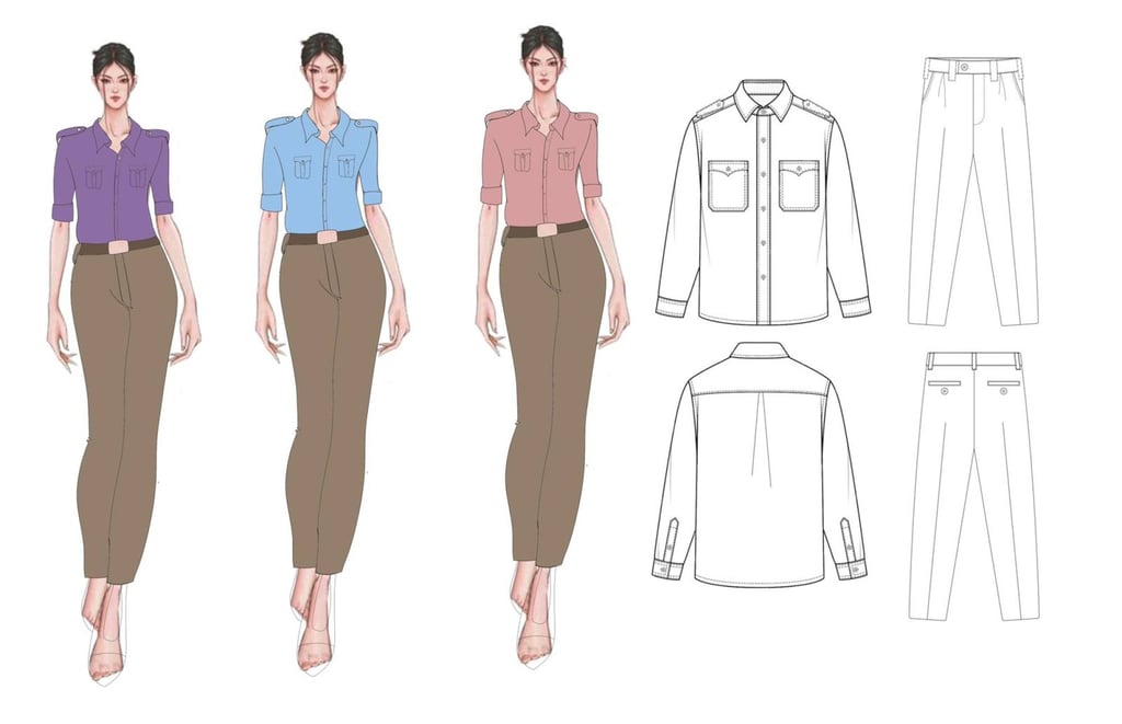 Tentative designs for the uniforms of to be worn by volunteer transgender traffic police in Telangana. Photo: Handout Tentative designs for the uniforms of to be worn by volunteer transgender traffic police in Telangana. Photo: Handout