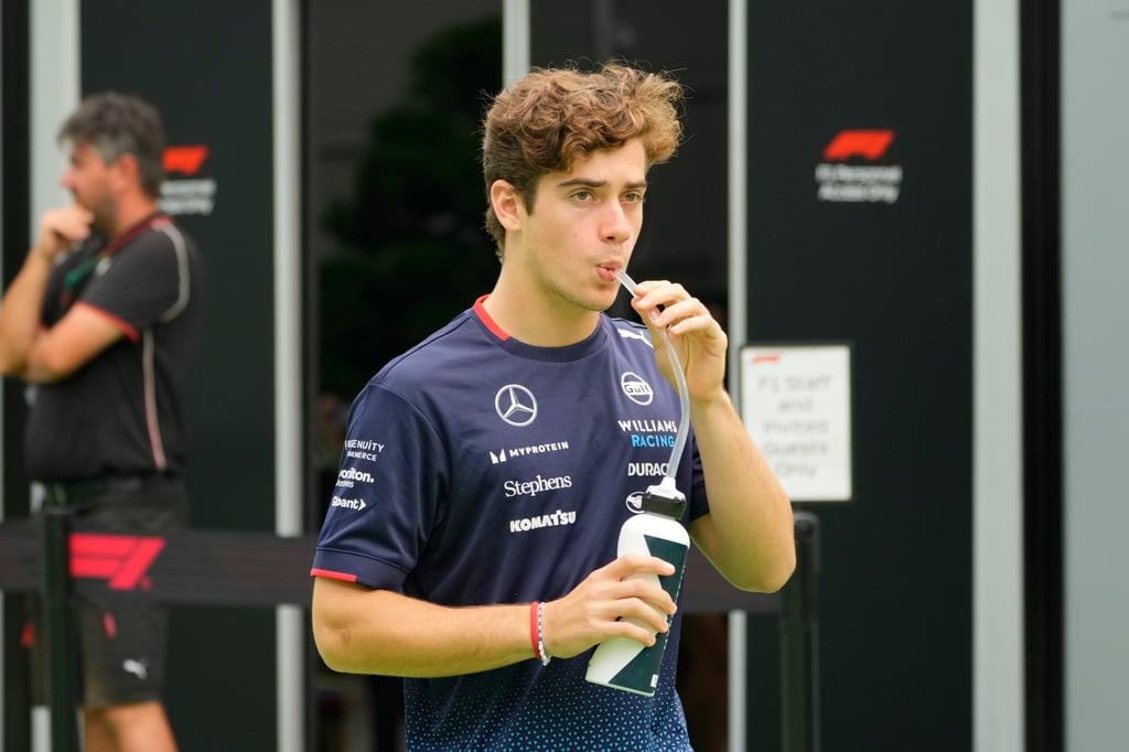 Williams driver Franco Colapinto arrives for the first practice session of the Singapore Grand Prix. Photo: AP Williams driver Franco Colapinto arrives for the first practice session of the Singapore Grand Prix. Photo: AP