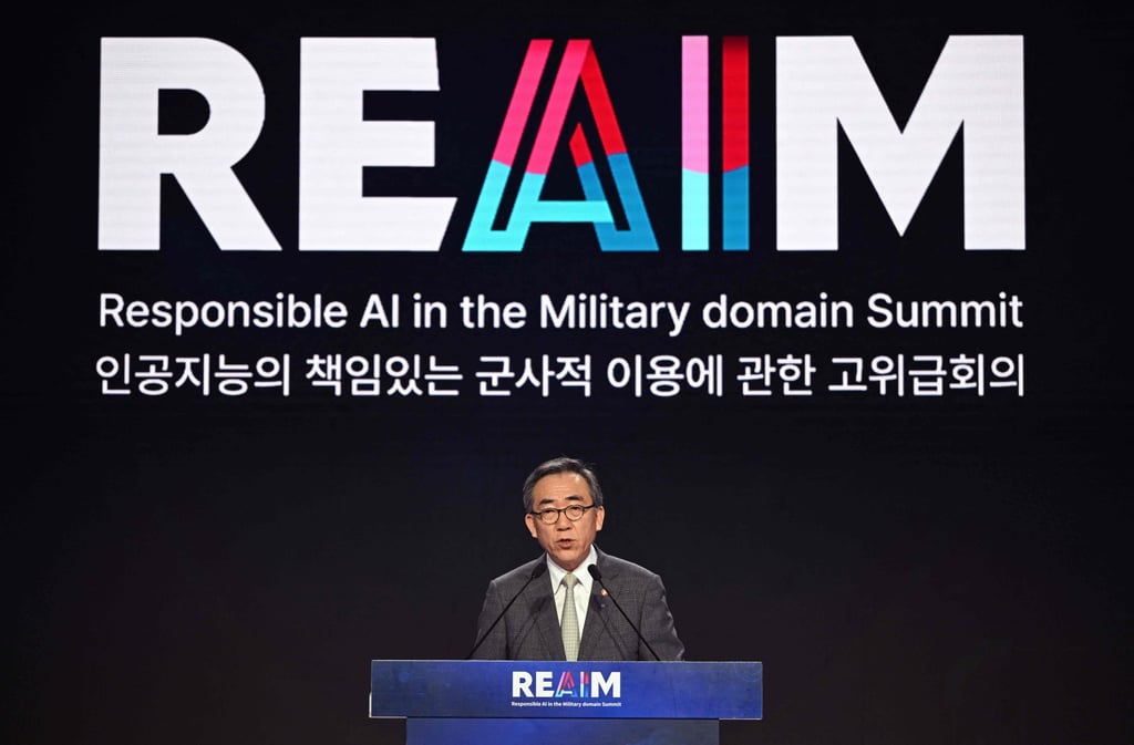 South Korean Foreign Minister Cho Tae-yul gives a speech at the closing session. Photo: AFP South Korean Foreign Minister Cho Tae-yul gives a speech at the closing session. Photo: AFP