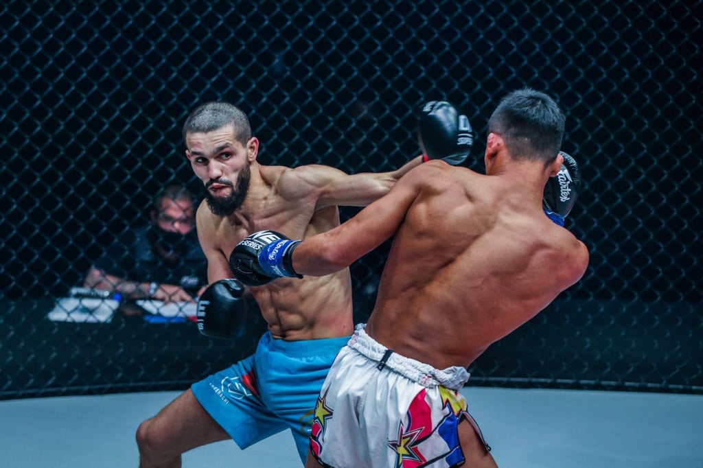 Ilias Ennahachi lands a punch while handing Superlek Kiatmoo9 his only ONE Championship defeat. Photo: ONE Championship Ilias Ennahachi lands a punch while handing Superlek Kiatmoo9 his only ONE Championship defeat. Photo: ONE Championship