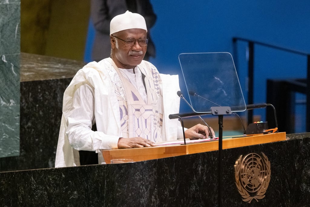 Former prime minister of Cameroon Philemon Yang, president of the 79th session of the UN General Assembly, speaks at UN headquarters in New York on Sunday. Photo: UN via Xinhua