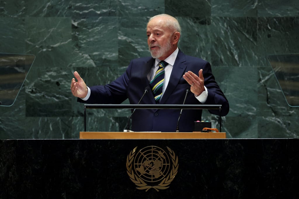 Brazilian President Luiz Inacio Lula da Silva gestures as he addresses the 79th United Nations General Assembly in New York on Tuesday. Photo: Reuters Brazilian President Luiz Inacio Lula da Silva gestures as he addresses the 79th United Nations General Assembly in New York on Tuesday. Photo: Reuters