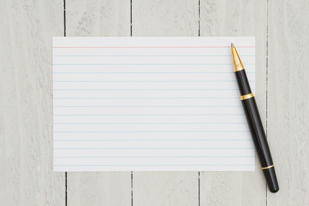 You will need a few index cards for this game! Photo: Shutterstock You will need a few index cards for this game! Photo: Shutterstock
