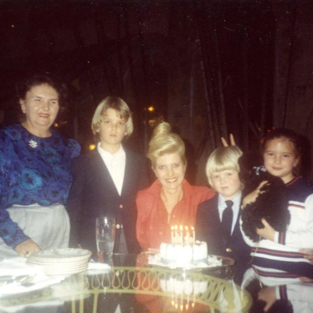 Marie Zelníčková with her grandchildren and daughter Ivana, who was married to Donald Trump until 1990. Photo: @ivankatrump/Instagram